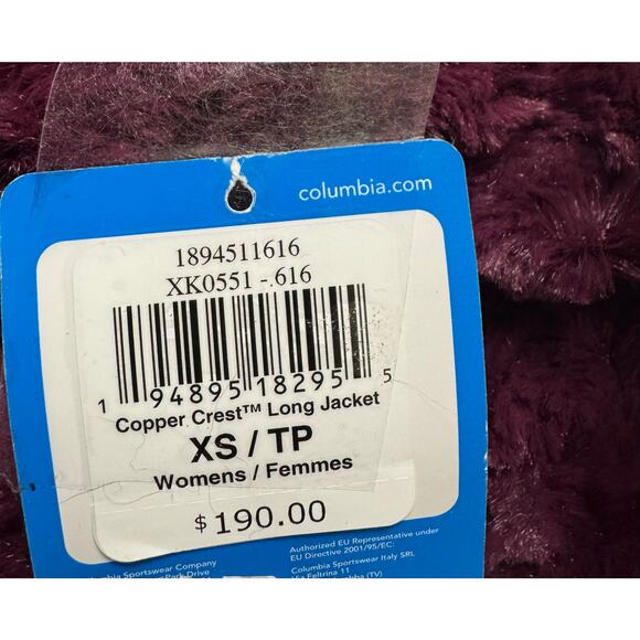 Women's Columbia Copper Crest™ Quilted Long Jacket NWT MARIONBERRY SIZE XS - Picture 8 of 11